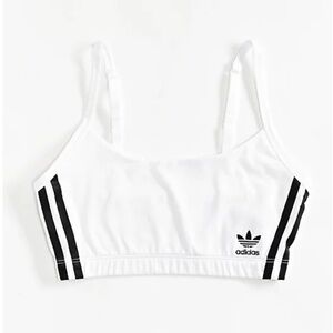 Adidas Originals 3 stripe white bra top bralette NWT